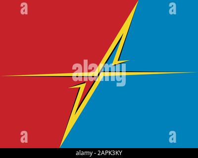 Comic book versus background. Vector illustration pop art style Stock Vector