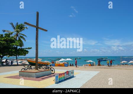 Church of Sao Francisco De Assis. Little church in the middle of the village of Praia Do Forte, Famous tourist attraction. State of Bahia, Brazil. . February, 22nd, 2019 Stock Photo