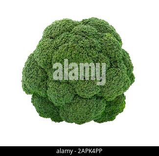 Fresh broccoli isolated on white background. Broccoli top view. Stock Photo