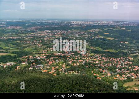 AVALA, BELGRADE, SERBIA Amazing panoramic view from Avala Tower Stock Photo