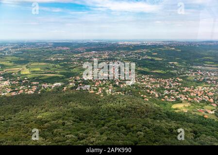 AVALA, BELGRADE, SERBIA Amazing panoramic view from Avala Tower Stock Photo