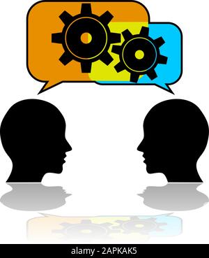 couple teamwork with gears Stock Vector Image & Art - Alamy