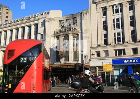 The Dominion Theatre on Tottenham Court Road, in London's West End, in the UK Stock Photo