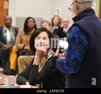 Racine, Wisconsin, USA. 21st Nov, 2019. Complete Count 2020,'' an informational session about the 2020 Census is held for community agency representatives Thursday November 21, 2019 at the Cesar Chavez Community Center in Racine, Wisconsin. Aims of the session were to spread awareness of the census and its importance, in hopes of recruiting census workers and in hopes of encouraging participation in the census itself. Credit: Mark Hertzberg/ZUMA Wire/Alamy Live News Stock Photo