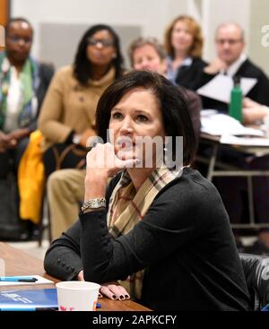 Racine, Wisconsin, USA. 21st Nov, 2019. Complete Count 2020,'' an informational session about the 2020 Census is held for community agency representatives Thursday November 21, 2019 at the Cesar Chavez Community Center in Racine, Wisconsin. Aims of the session were to spread awareness of the census and its importance, in hopes of recruiting census workers and in hopes of encouraging participation in the census itself. Credit: Mark Hertzberg/ZUMA Wire/Alamy Live News Stock Photo