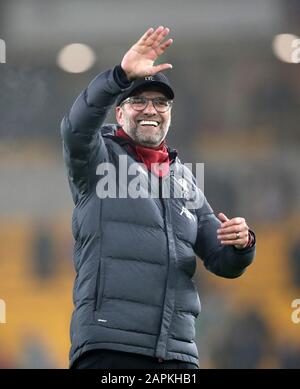 Liverpool manager Jurgen Klopp gestures after the Premier League match at Molineux, Wolverhampton. Stock Photo