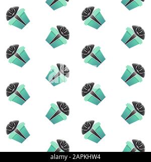 Gift box seamless pattern with presents boxes ribbon bow celebration surprise birthday wrapping paper or textile repeatable decor , vector cartoon . i Stock Vector