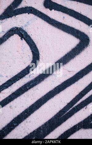 Abstract black lines on plaster. Background. Texture. Stock Photo