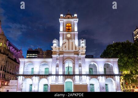 Beautiful view to historical buildings around Plaza de Mayo in central Buenos Aires, Argentina Stock Photo