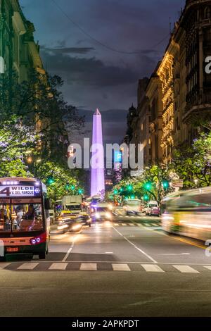 Beautiful view to historical buildings around Plaza de Mayo in central Buenos Aires, Argentina Stock Photo
