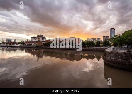 Beautiful view to renewed old warehouses in Puerto Madero, Buenos Aires, Argentina Stock Photo