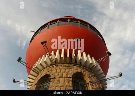 Unusual viewing tower on Signal Hill in Signal hill park in Qingdao, Shandong province, China Stock Photo