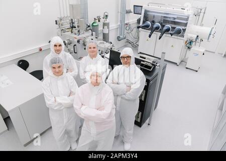 Portrait of confident team of scientists in laboratory Stock Photo