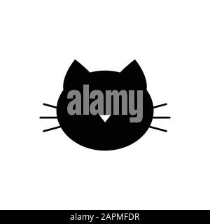 Cat head vector icon isolate on white background for graphic design, logo, web site, social media, mobile app, ui illustration Stock Vector