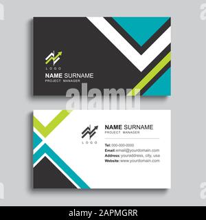 Minimal business card print template design. Stock Vector