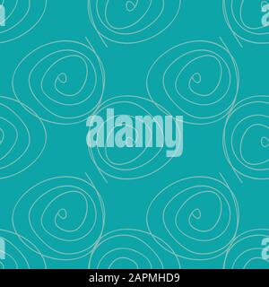 Swirly on Blue seamless doodle surface pattern design vector background Stock Vector
