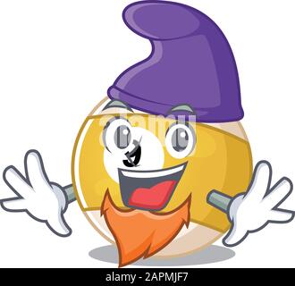 Funny billiard ball cartoon mascot performed as an Elf Stock Vector