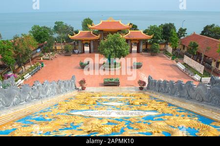 Ho Quoc Pagoda on Phu Quoc Island, South Vietnam Stock Photo