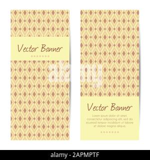 Vector vertical banners. Abstract diamond pattern Stock Vector