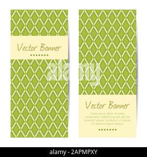 Vector vertical banners. Abstract diamond pattern Stock Vector