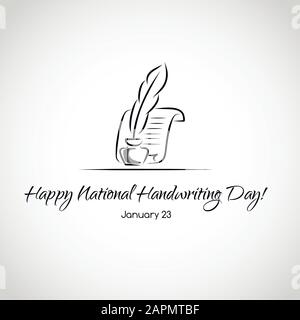 Card for national handwriting day Stock Vector