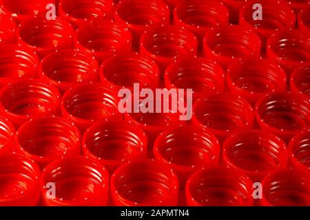 Bottle caps made of HDPE (high-density polyethylene) segregated ...