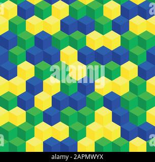 Brazilian colors seamless pattern Stock Vector