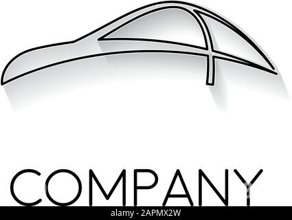 Vector sign abstract car, in linear style Stock Vector
