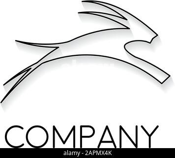 Vector sign abstract antelope, in linear style Stock Vector