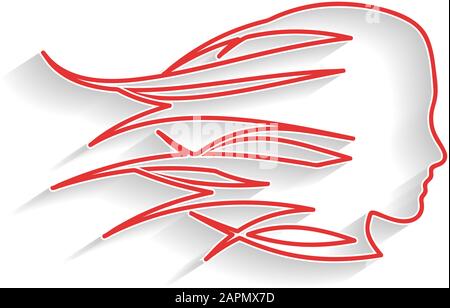Vector sign girl fast in the wind Stock Vector