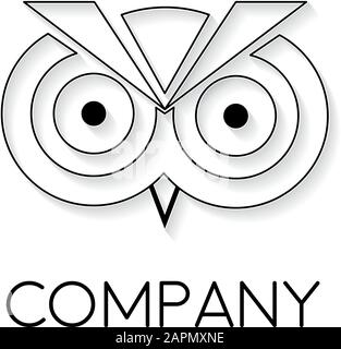 Vector sign abstract owl, in linear style Stock Vector