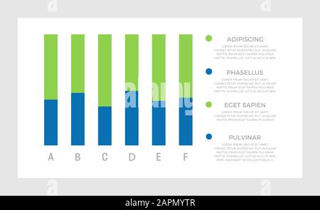 Set of green and dark blue elements for infographic presentation slides with charts, graphs, arrows. Stock Vector
