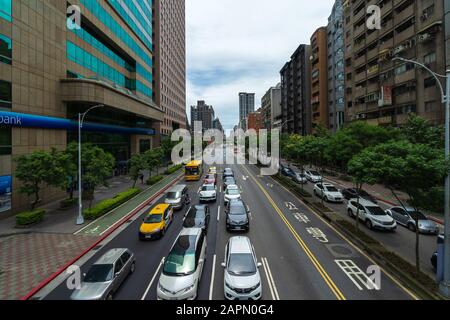 Taipei, Taiwan- 9 June, 2019: Traffic on road in Taipei, Taiwan Stock Photo