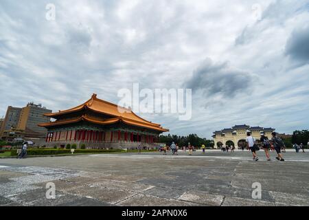 Taipei, Taiwan- 8 June, 2019: National Theater Hall and Liberty Square main gate of Chiang Kai-Shek Memorial Hall in Taipei, Taiwan. the famous landma Stock Photo