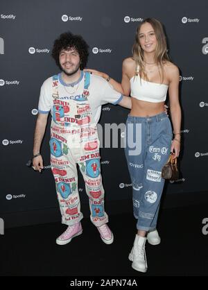 Benny Blanco, Elsie Hewitt  walking the red carpet at the Spotify Hosts 'Best New Artist' Party held at The Lot Studios on January 23, 2020 in Los Angeles, CA, USA  (Photo by Parisa Afsahi/Sipa USA) Stock Photo