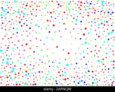 Colored hexagons, stars, ovals star. A selection of background confetti illustrations. Confetti new background gradient. Stock Vector