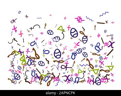 Confetti new background defocused. Hand drawn Egypt signs modern. The good confetti background illustrations design. Stock Vector
