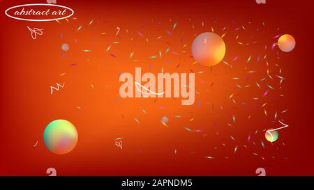 Background texture, light. Clean space fantasy. Minimal colorific illustration fantasy. Red colored. Super planets themed background. Colorful backgro Stock Vector