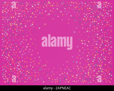 Magenta color background. Stars confetti. Minimal colorific texture. Stars confetti. Background confetti with stars. Stock Vector