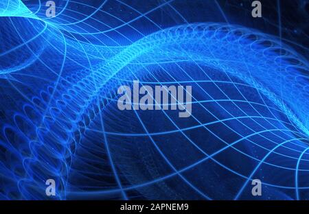 Dynamic curves ands blur pattern. Fractal graphics. Science and technology concept. Stock Photo