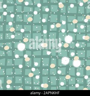Seamless Pattern with big bubbles on pastel blue background. Repeating Pattern. Vector Illustration Stock Vector