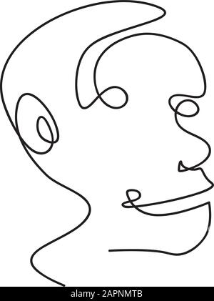Vector continuous line. Abstract portrait of a man Stock Vector