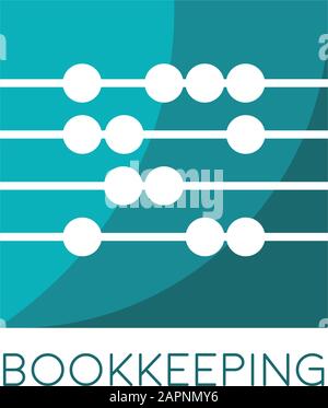 Vector sign abacus, bookkeeping concept Stock Vector