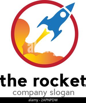Vector sign abstract takeoff rocket Stock Vector