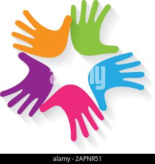 Vector sign teamwork, hands crossed Stock Vector