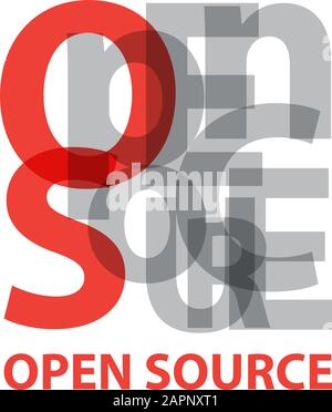 Vector open source. Broken text Stock Vector