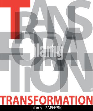 Vector transformation. Broken text Stock Vector