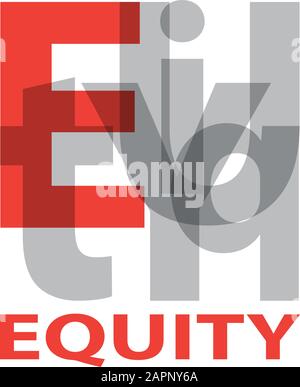 Vector equity. Broken text Stock Vector