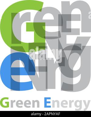 Vector Green Energy. Broken text Stock Vector