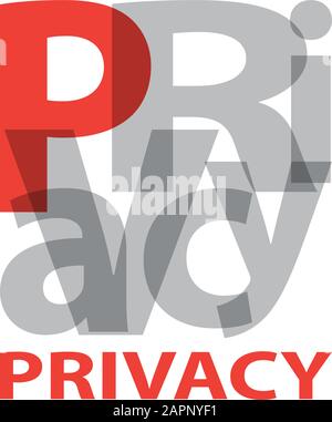 Vector Privacy. Broken text Stock Vector